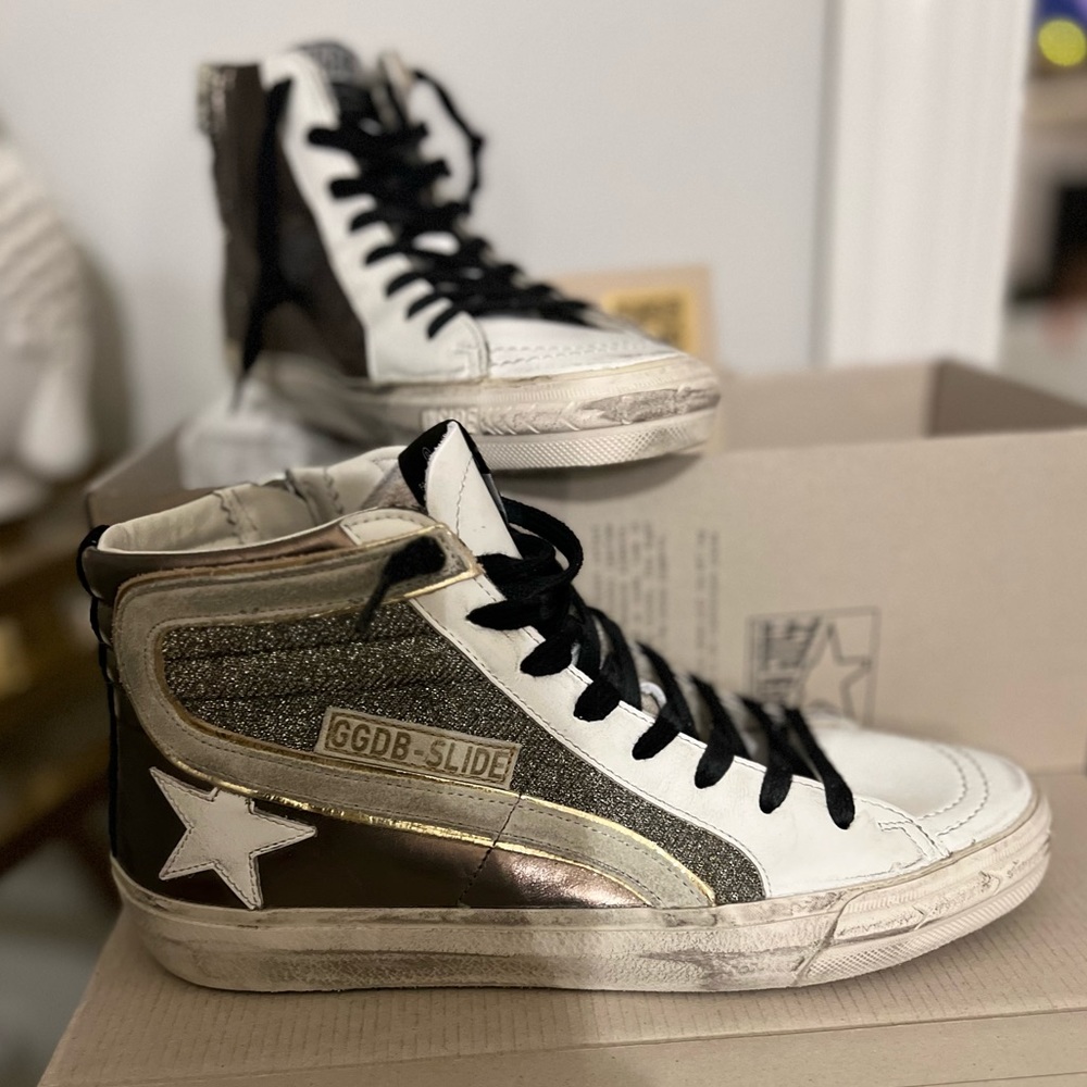 ⭐️Brand New in Box GOLDEN GOOSE SLIDE DOUBLE QUARTER Limited Edition/size 39 ⭐️ - Picture 6 of 13
